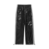 Straight Casual Leather Pants
